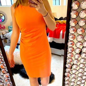 Orange Dress w/zipper down back